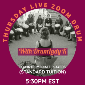 TUESDAY Live Online Zoom Class for Intermediate Players (standard tuition)